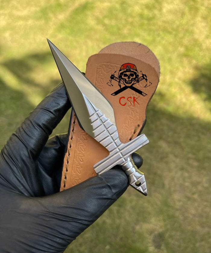 D2 Steel integral edc Locket/Neck knife cskforged