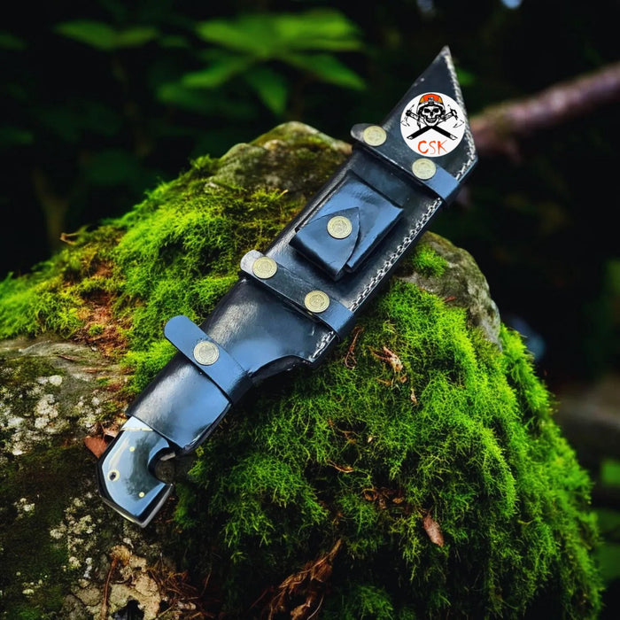 Damascus Black & white Edition FTW Knife for Outdoor Enthusiasts cskforged