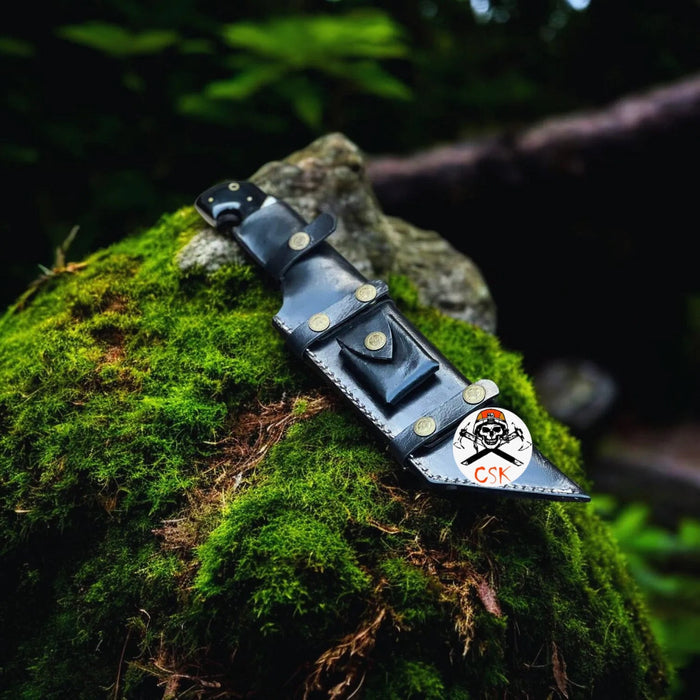 Damascus Black & white Edition FTW Knife for Outdoor Enthusiasts cskforged
