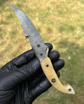 Damascus Blade EDC Folding Pocket Knife cskforged