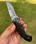 Damascus Blade EDC Folding Pocket Knife cskforged