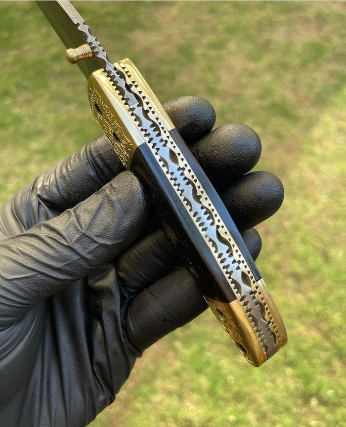 Damascus Blade EDC Pocket Knife cskforged