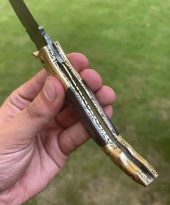 Damascus Blade EDC Pocket Knife cskforged