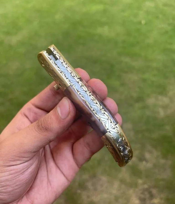 Damascus Blade EDC Pocket Knife cskforged
