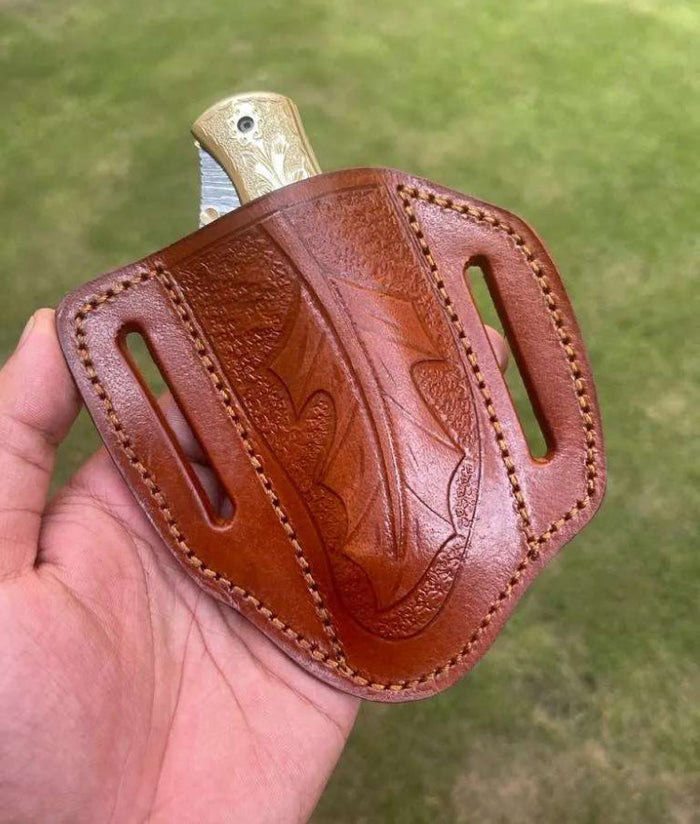 Damascus Blade EDC Pocket Knife cskforged