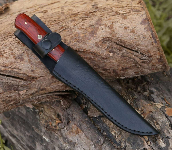 Damascus Fillet Knife With Exotic Red Heart Handle cskforged