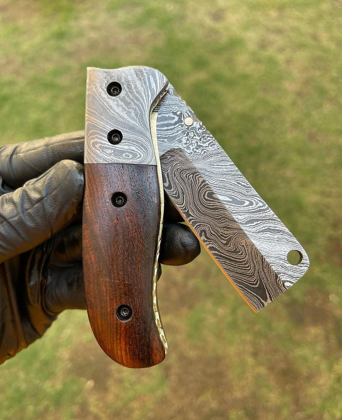 Damascus Folding Blade EDC Pocket Knife cskforged