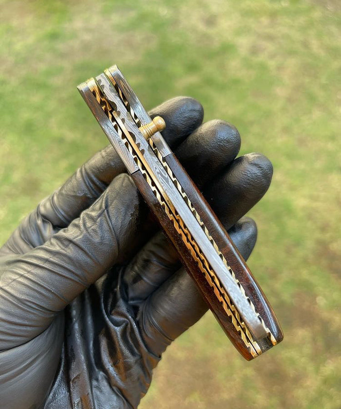 Damascus Folding Blade EDC Pocket Knife cskforged