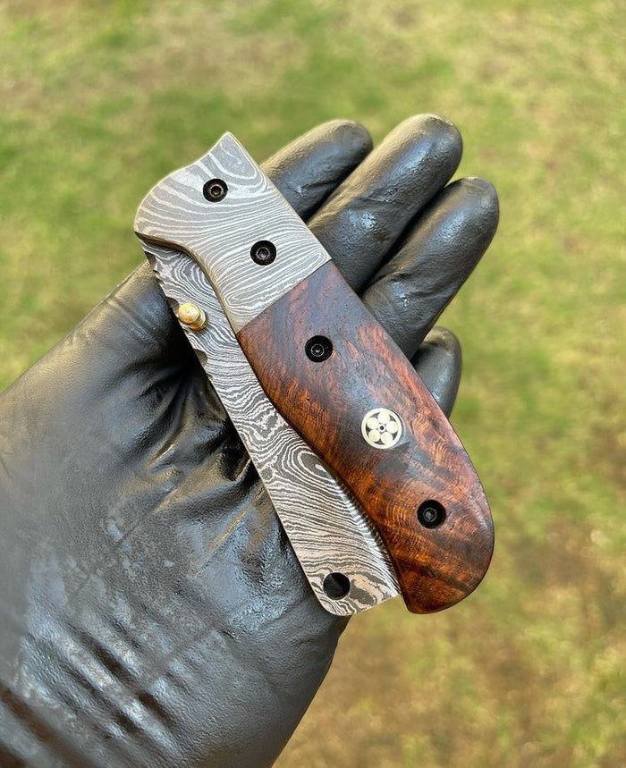 Damascus Folding Blade EDC Pocket Knife cskforged