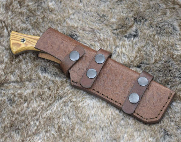 DAMASCUS Hunting KNIFE WITH EXOTIC OLIVE WOOD HANDL cskforged