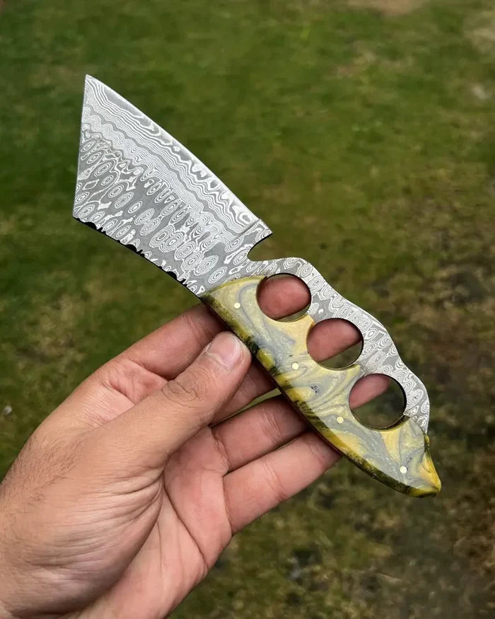 Damascus Knuckle Knife cskforged