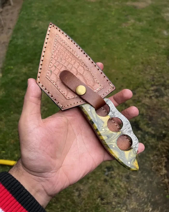 Damascus Knuckle Knife cskforged