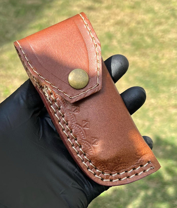 Damascus pocket folding knife cskforged