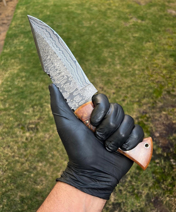 Damascus Steel Classic Outdoor Camping knife cskforged