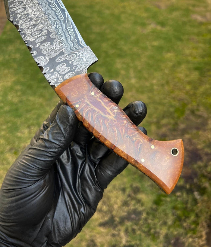 Damascus Steel Classic Outdoor Camping knife cskforged