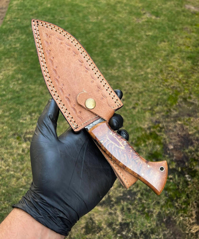 Damascus Steel Classic Outdoor Camping knife cskforged