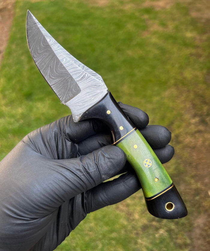 Damascus Steel Fixed Blade Hunting Knife cskforged
