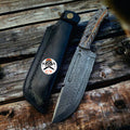 Damascus Steel Hunting & Survival Bushcraft Knife with Pine-Cone Handle cskforged