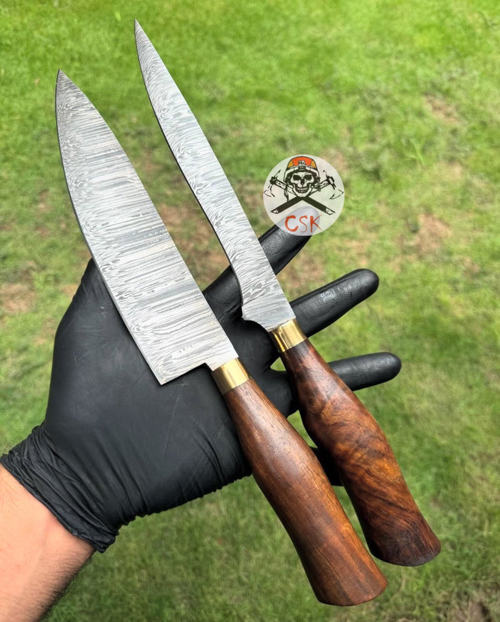 Damascus Steel Kitchen Pair knives cskforged