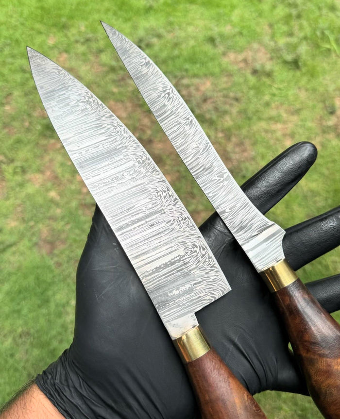 Damascus Steel Kitchen Pair knives cskforged