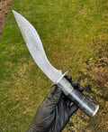 Damascus Steel Trailing Point Camping knife cskforged