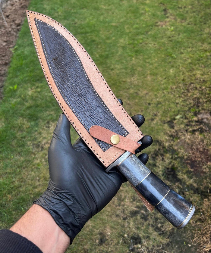 Damascus Steel Trailing Point Camping knife cskforged