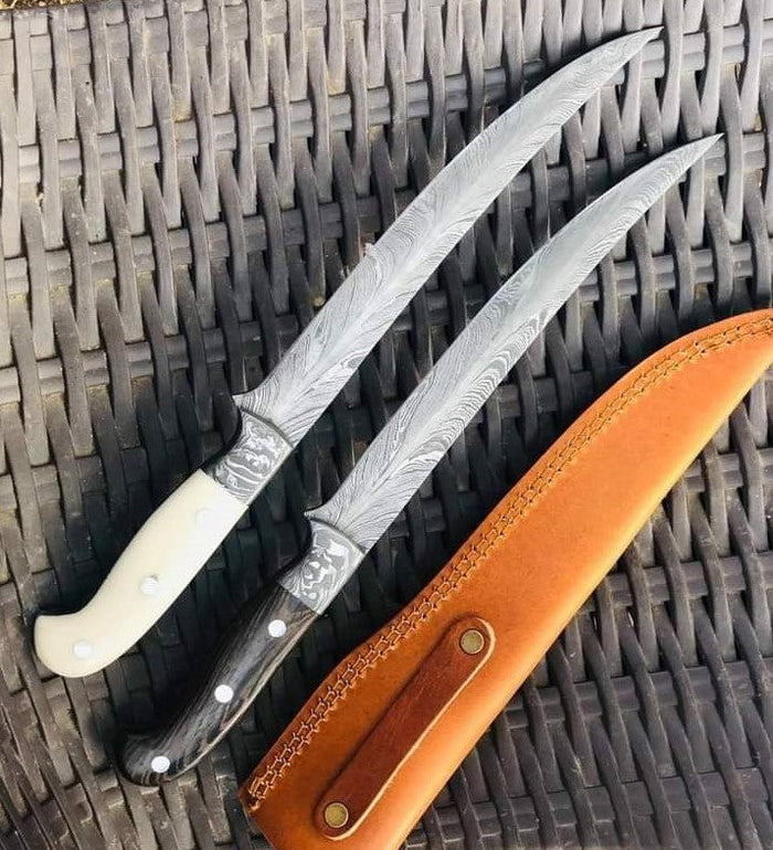 Damascus Twice Fillet Knives cskforged