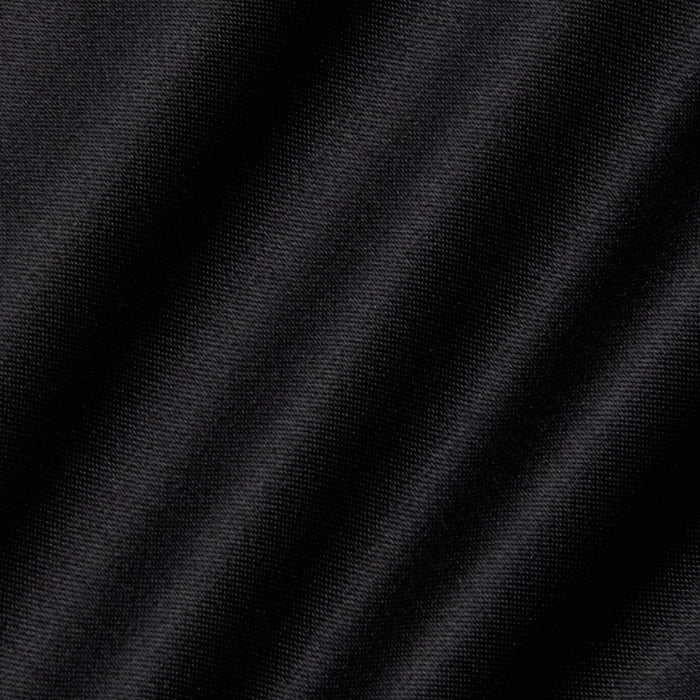 Close-up of the Dara Stretch-Satin Bodysuit showcases its black satin finish with a subtle diagonal weave pattern and soft, gentle folds that create varying shades of black and gray, enhanced by delicate adjustable straps.