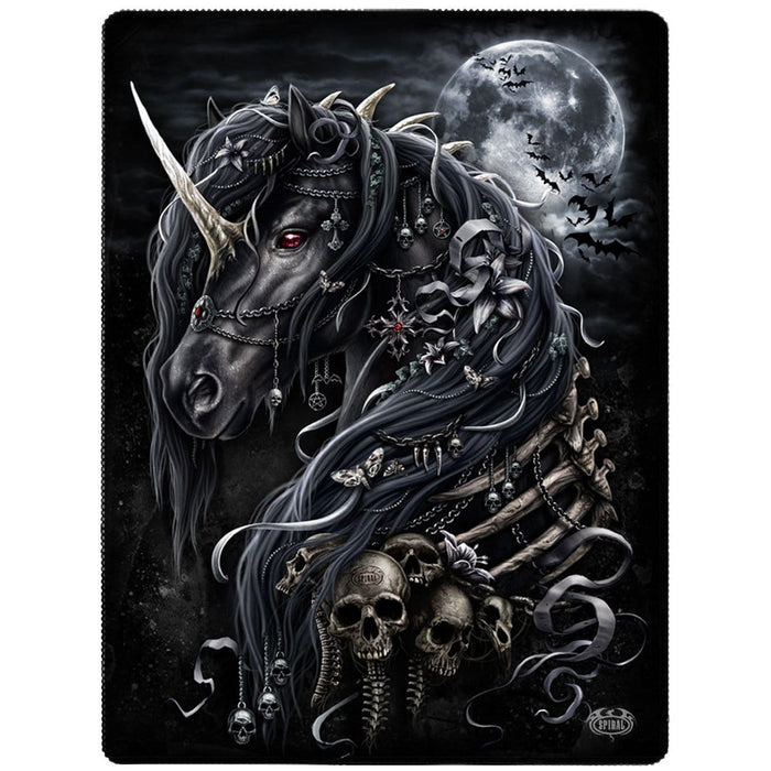 DARK UNICORN - Fleece Blanket with Double Sided Print Spiral USA