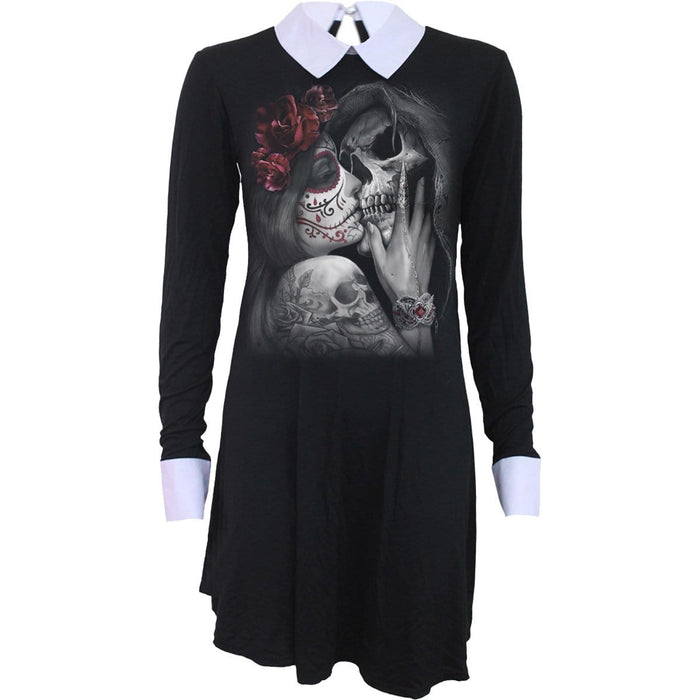 DEAD KISS - PeterPan Collar Baby Doll LS Dress Spiral USA