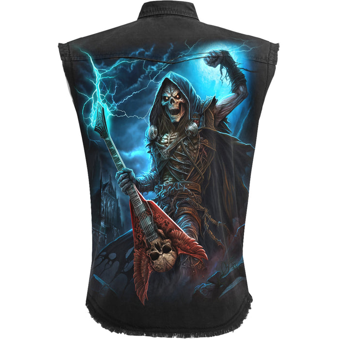 DEAD METAL - Sleeveless Stone Washed Worker Black Spiral USA