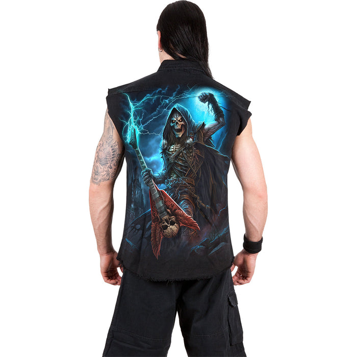 DEAD METAL - Sleeveless Stone Washed Worker Black Spiral USA