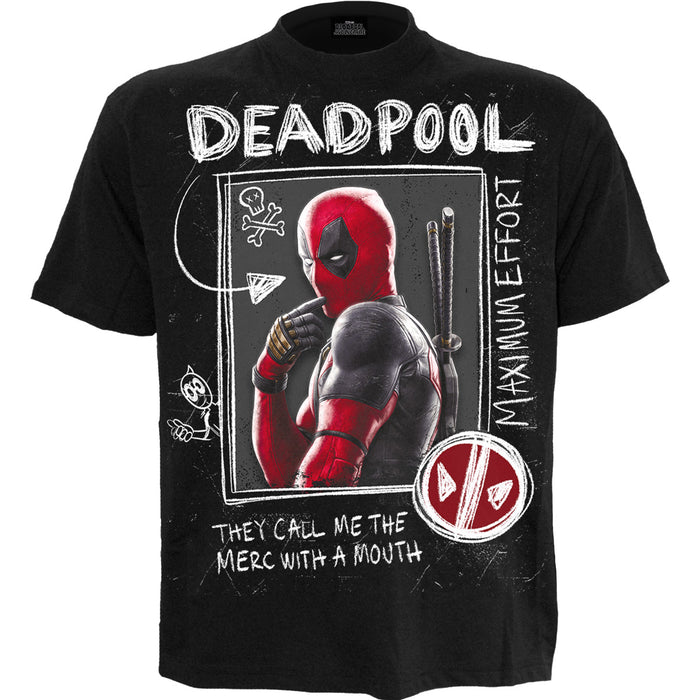DEADPOOL - WOLVERINE SKETCHES - T-Shirt Black Spiral USA