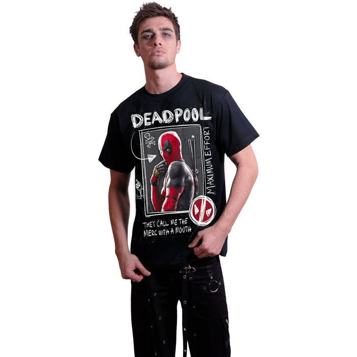 DEADPOOL - WOLVERINE SKETCHES - T-Shirt Black Spiral USA