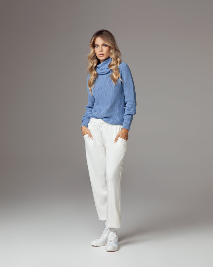 Dolcevita in cotone organico cielo