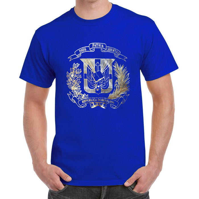 Dominican Shield Premium T-Shirt Design Metalic Gold – Light and Soft Peligro Sports