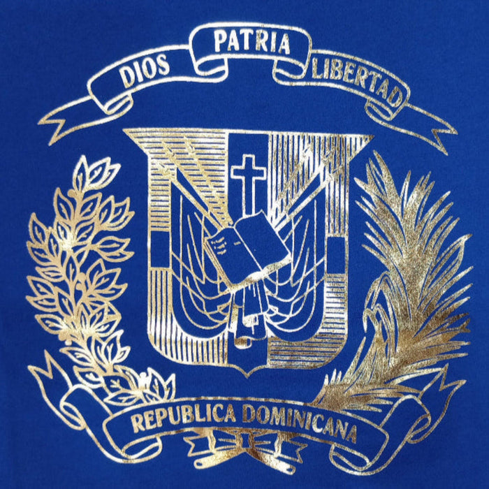 Dominican Shield Premium T-Shirt Design Metalic Gold – Light and Soft Peligro Sports