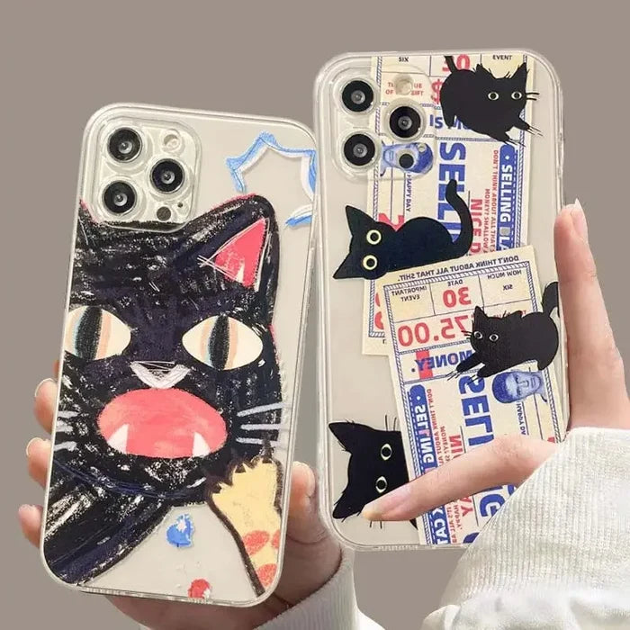 Doodle Angry Cat Phone Case PhoneShells