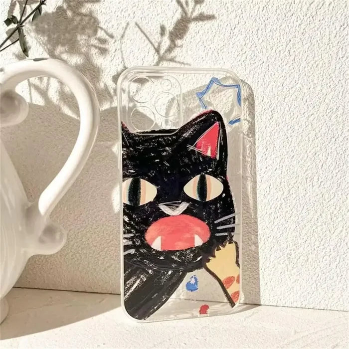 Doodle Angry Cat Phone Case PhoneShells