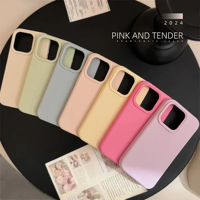 Dopamine-Inspired Silicone Solid Color Simple Fashion Phone Case For iPhone PhoneShells