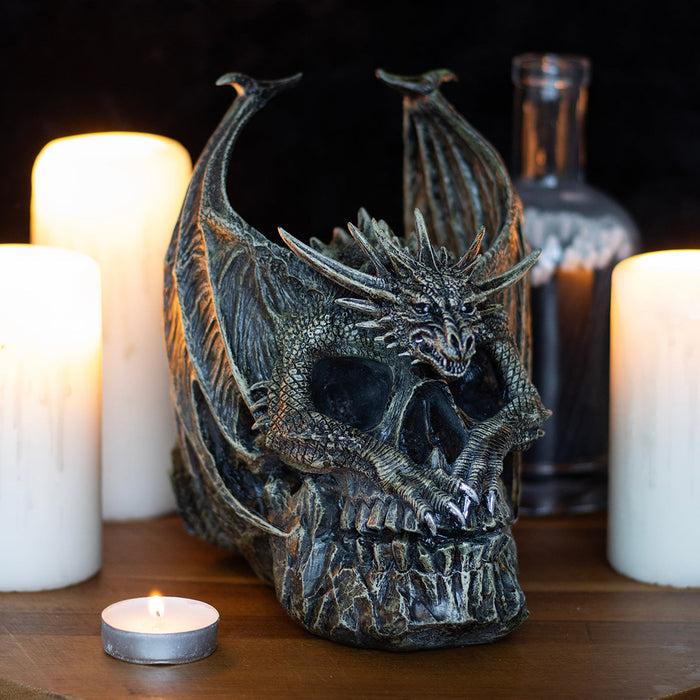 DRACO SKULL - Desk Top Sculpture Spiral USA
