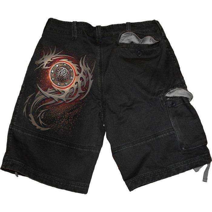 DRAGON EYE - Vintage Cargo Shorts Black Spiral USA