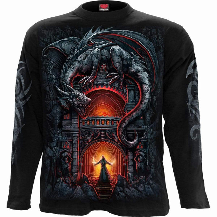 DRAGON'S LAIR - Longsleeve T-Shirt Black Spiral USA