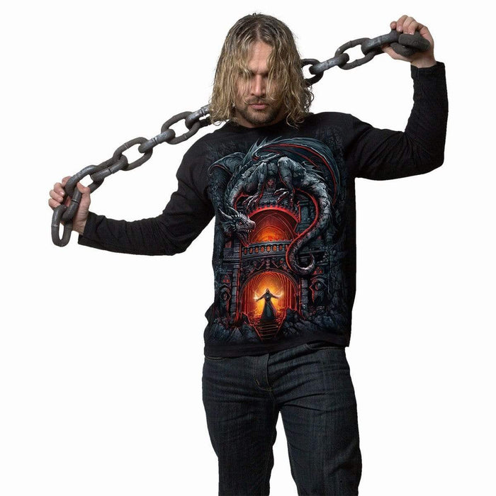 DRAGON'S LAIR - Longsleeve T-Shirt Black Spiral USA