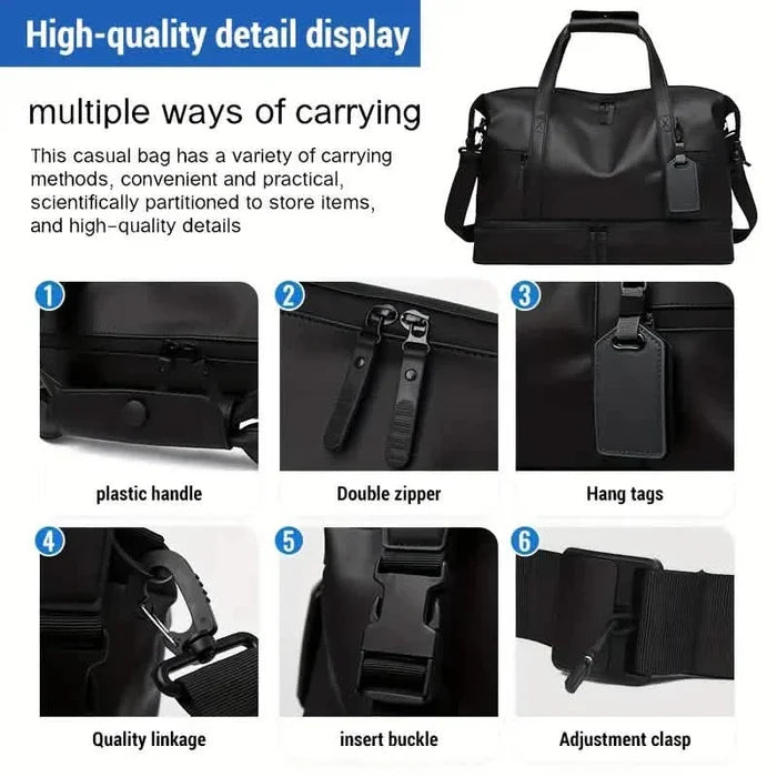 Durable Large Weekender Bag with Shoe Compartment DailySale