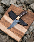 Elegant Damascus Steel Hunting Knife - Rosewood Handle, Handcrafted for Outdoorsmen cskforged