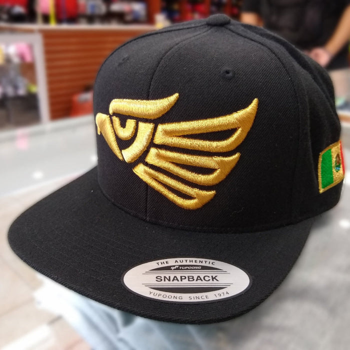 Embroidered Eagle and flag Mexico SLIM LOGO SnapBack hat Peligro Sports