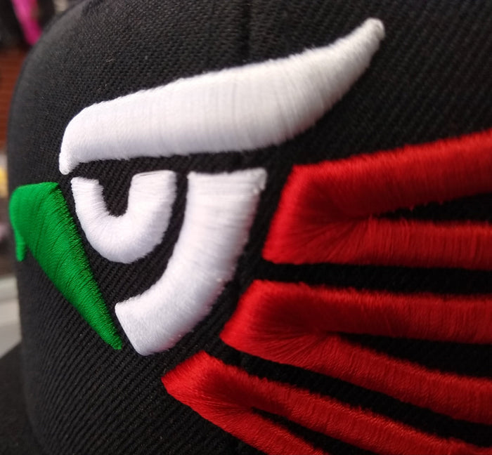 Embroidered Eagle and flag Mexico SLIM LOGO SnapBack hat Peligro Sports