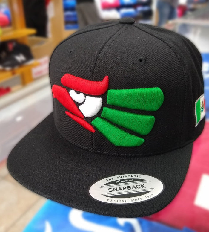 Embroidered Eagle and flag Mexico WIDE logo SnapBack hat Peligro Sports