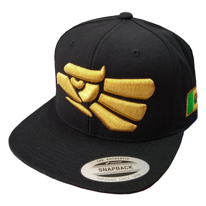 Embroidered Eagle and flag Mexico WIDE logo SnapBack hat Peligro Sports